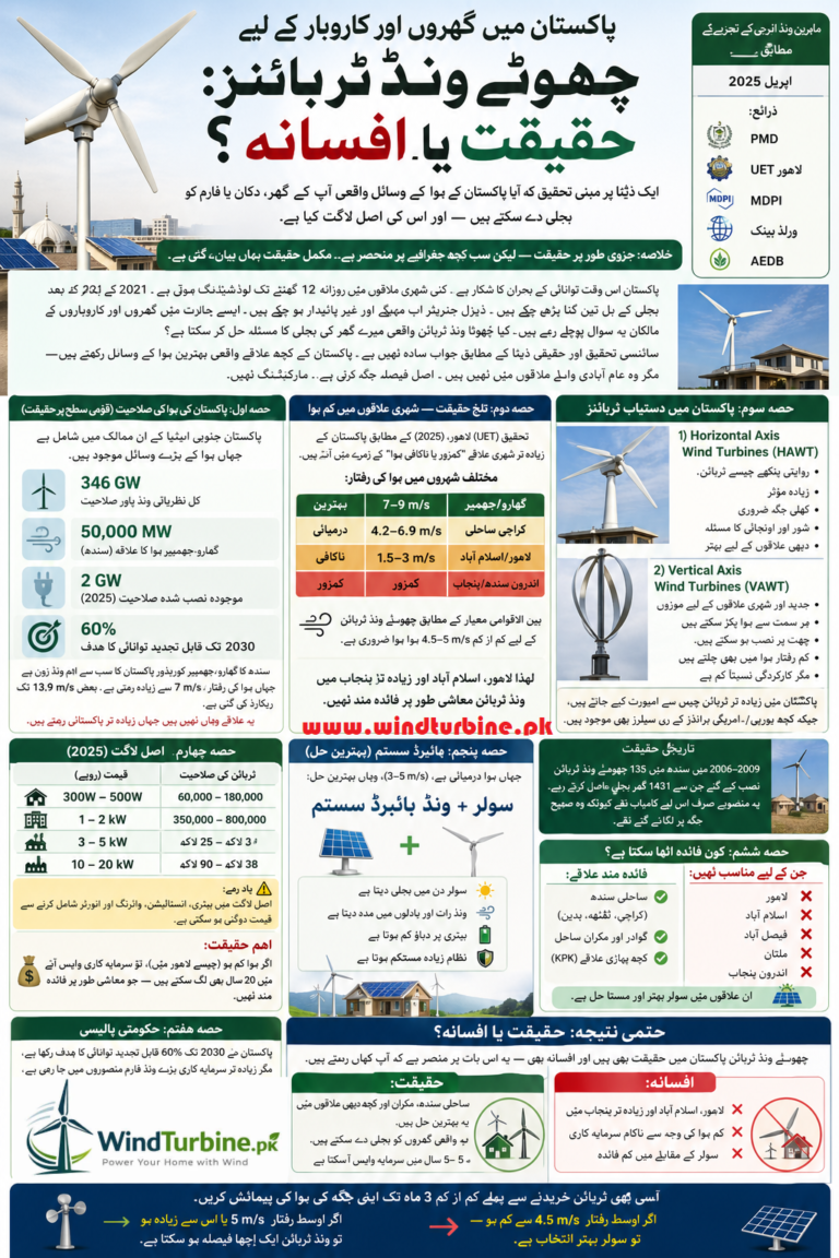 Small Wind Turbines for Home & Business in Pakistan: Reality or Myth?