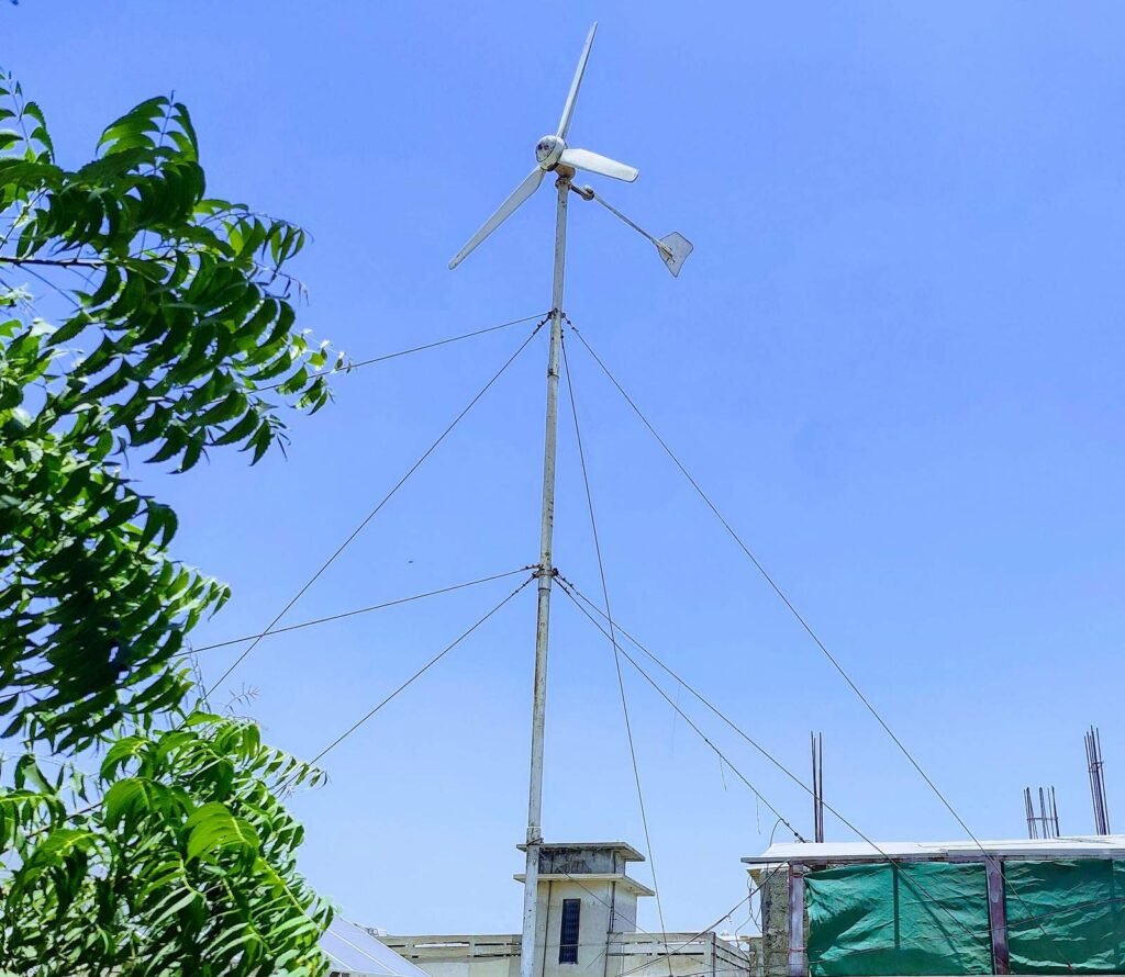 Wind turbine installation in Pakistan