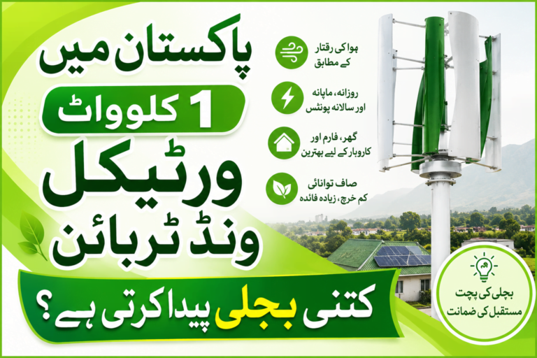 1kW Vertical Wind Turbine in Pakistan generating electricity based on wind speed