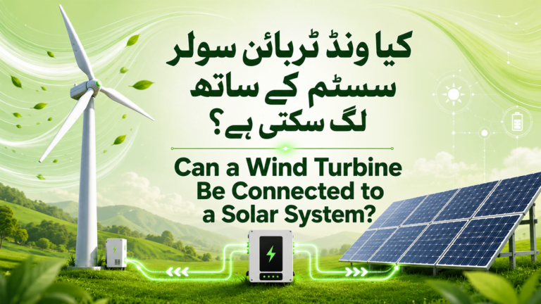 Can I install a wind turbine with a solar system? Hybrid solar and wind energy system with solar panels and a wind turbine.