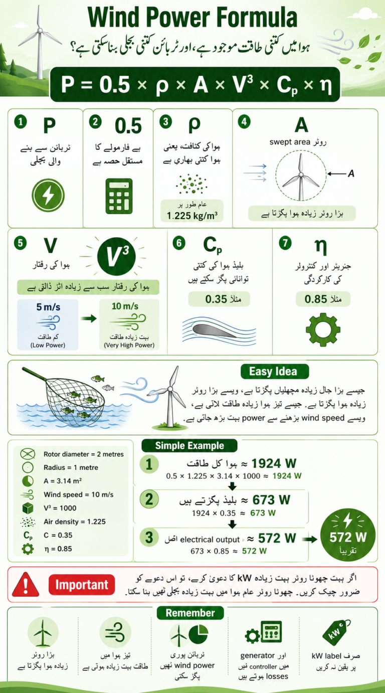 Image is show how to chek wind turbine power claim