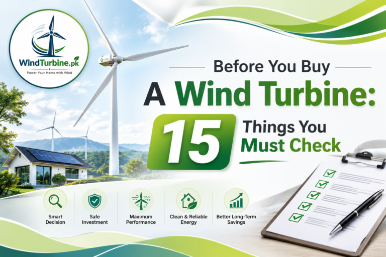 15 things to check before buying a wind turbine in Pakistan