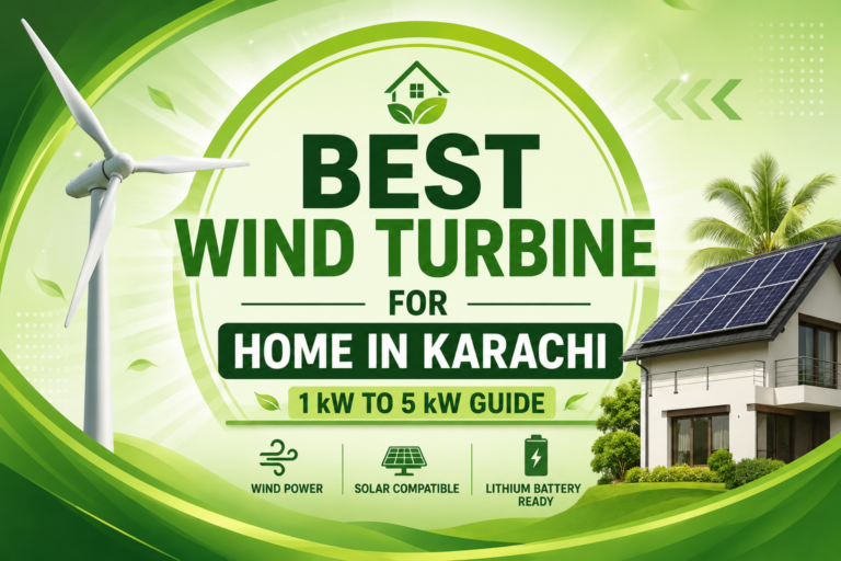 A wind turbine representing the best wind turbine for home use in Karachi, Pakistan.