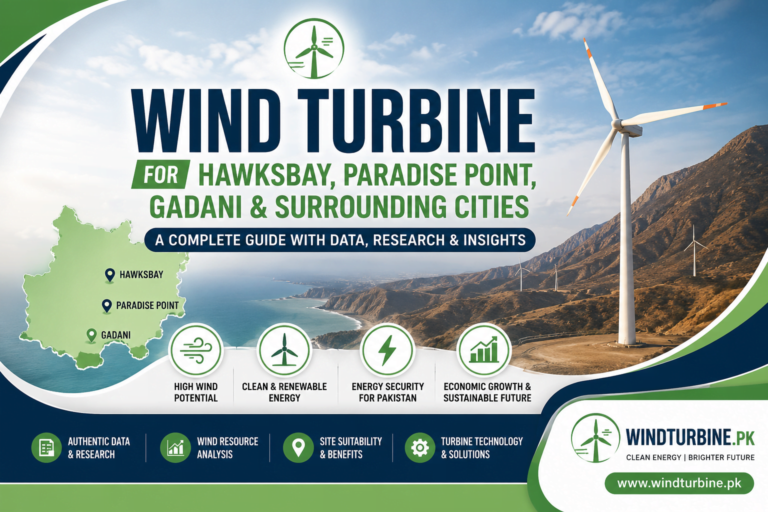 Wind turbines installed along the Hawksbay, Paradise Point, Gadani and Karachi–Lasbela coastal belt in Pakistan