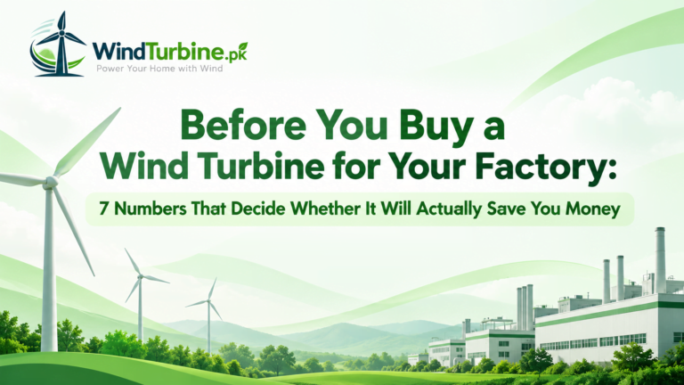 This image is shwoing wind turbine for business, Wind turbine for business and commercial power generation in Pakistan